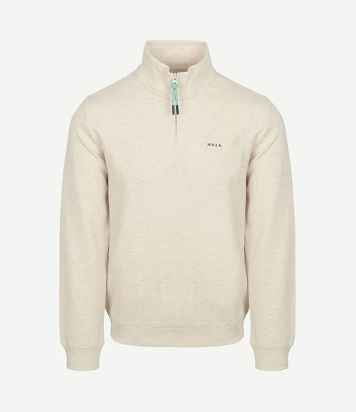 Trui halfzip cesar beige