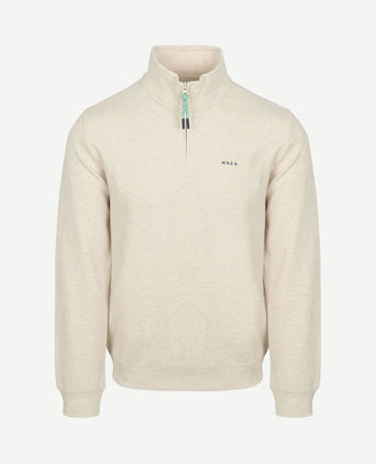 Trui halfzip cesar beige