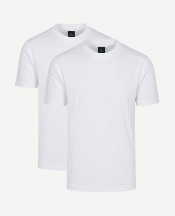 Obrambo t-shirt wit (2-pack) – extra lang en hooggesloten