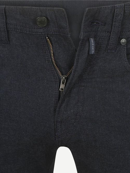 Pierre Cardin broek Lyon tapered print donkerblauw