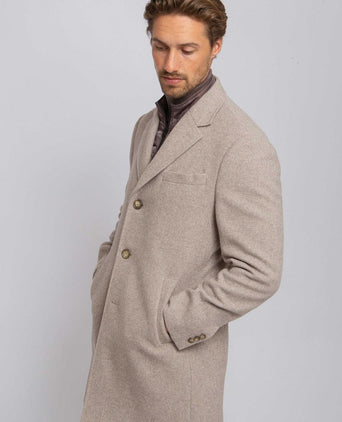 Coat wol twill sand