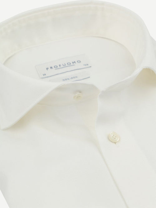 Profuomo twill overhemd off white | Slim-fit