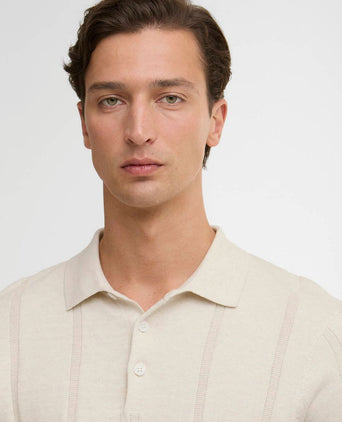 Wellburn knitted polo ecru