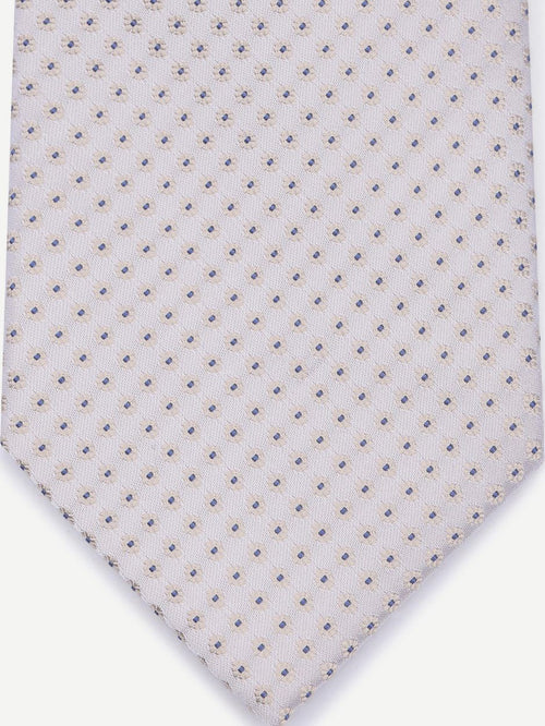 Stropdas zijde dots off white