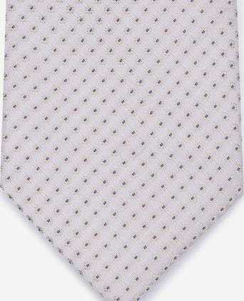 Stropdas zijde dots off white