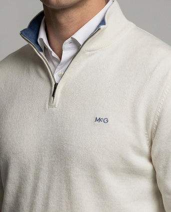 Half-zip trui cotton cashmere kit