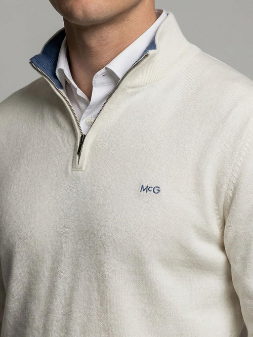 Half-zip trui cotton cashmere kit