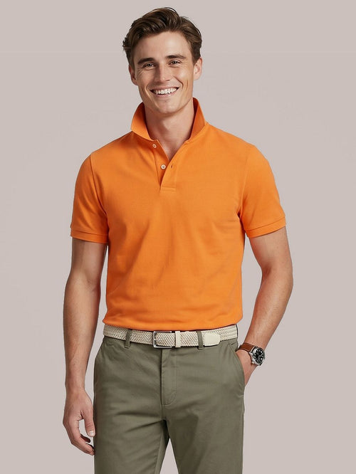 Polo piqué oranje