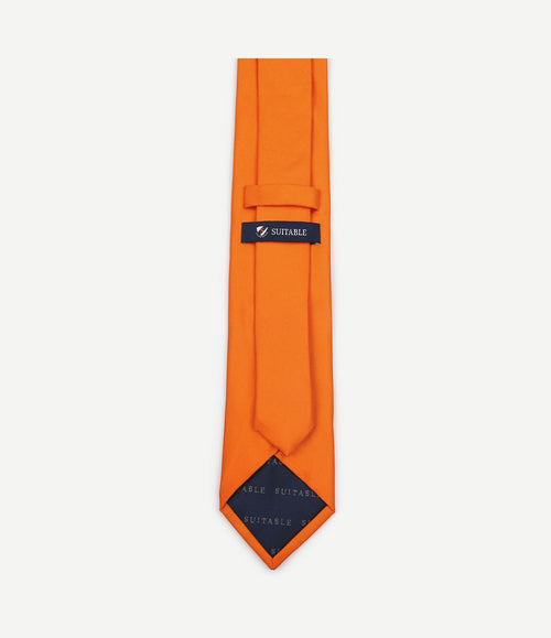 Zijde stropdas oranje