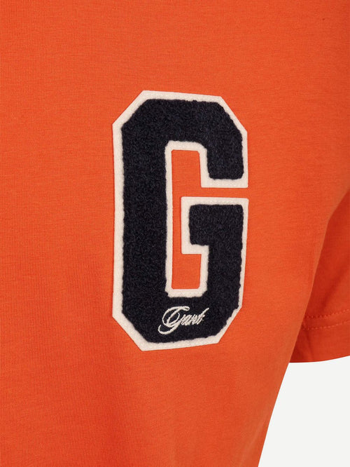 T-shirt g-badge logo oranje