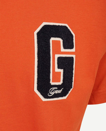 T-shirt g-badge logo oranje
