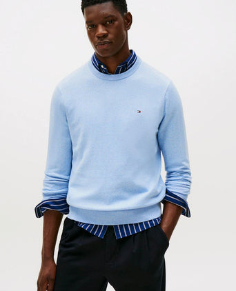 Tommy Hilfiger pullover cotton kashmir lichtblauw | Regular-fit