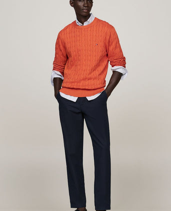 Pullover cable oranje