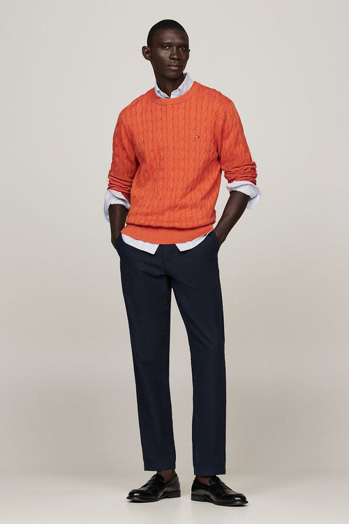 Pullover cable oranje