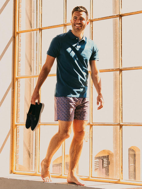 Zwembroek mediterra blauw oranje
