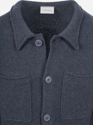 Cardigan boiled wool blauw Cardigan boiled wool blauw