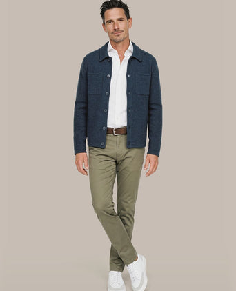 Cardigan boiled wool blauw