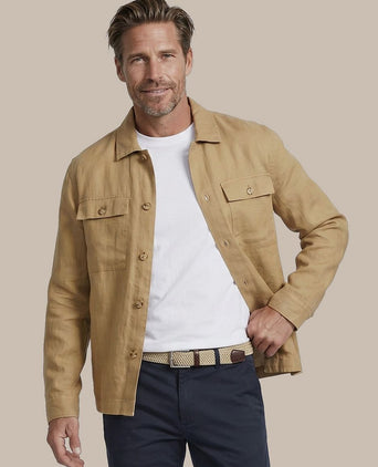 Linnen overshirt beige