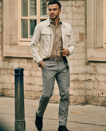 Suitable pasetta overshirt ecru | Regular-fit