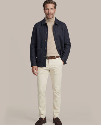 Overshirt wool bouclé donkerblauw