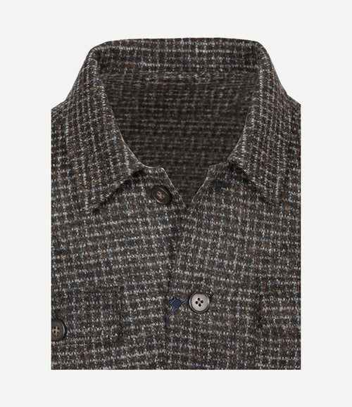 Overshirt wool blend bouclé bruin