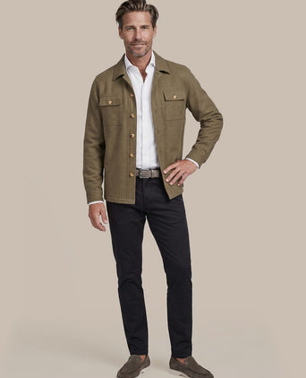 Overshirt herringbone groen