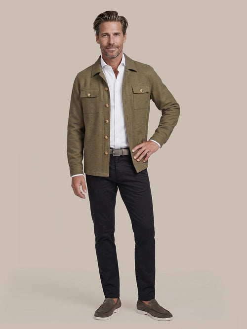 Overshirt herringbone groen