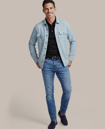 Overshirt structure lichtblauw