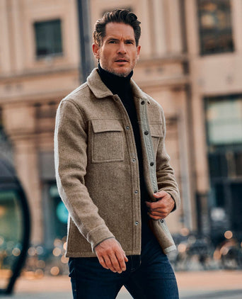 Suitable overshirt wool blend beige | Regular-fit