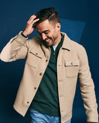 Overshirt wool blend beige