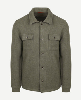 Suitable overshirt wool blend groen | Regular-fit