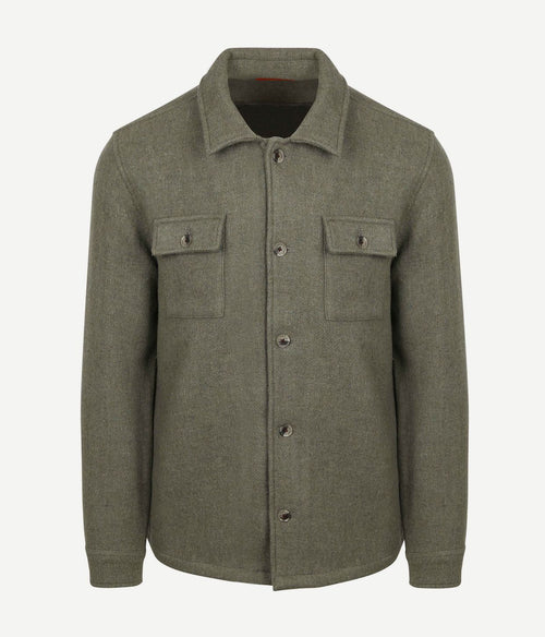 Suitable overshirt wool blend groen | Regular-fit