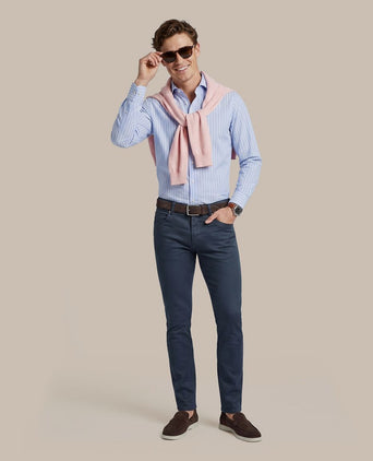 Broek bruno structured donkerblauw