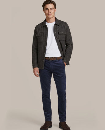 Chino Plato corduroy donkerblauw