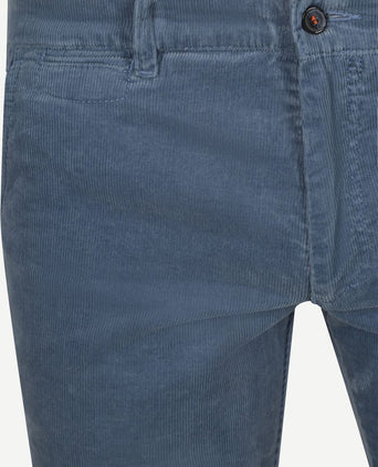 Chino Plato corduroy blauw