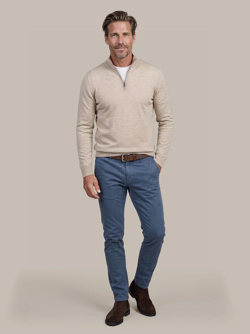 Chino Plato corduroy blauw