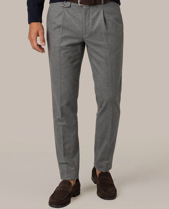 Chino Pico pleat flanel grijs