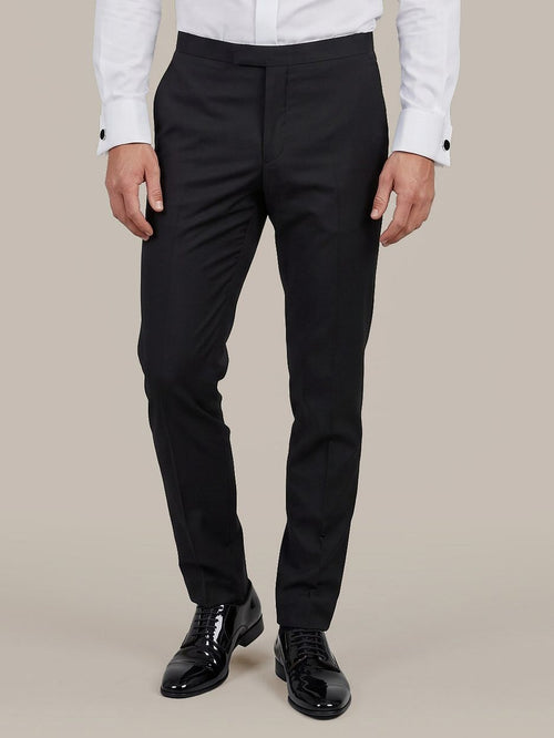 Rokkostuum broek wol blend zwart