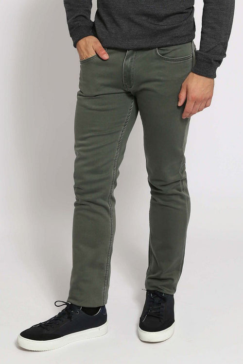 Kant jeans groen