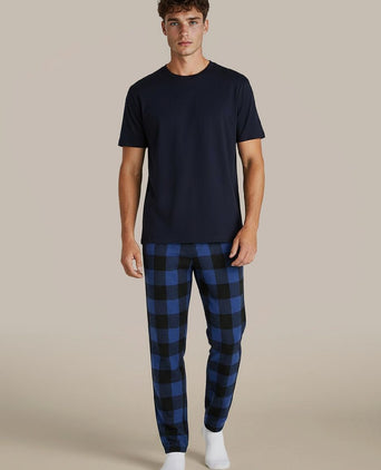 Loungebroek ruit blauw