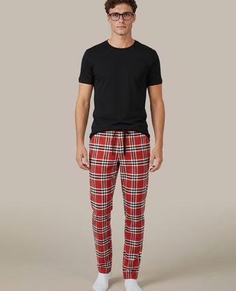 Loungebroek ruit rood