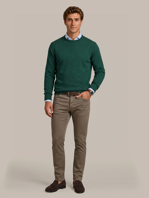 Broek 5-pocket johnson waffle kaki