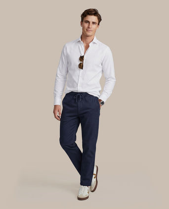 Chicago chino linen donkerblauw