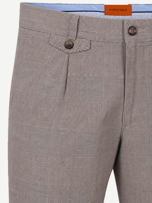 Chino Pico pleat check sand