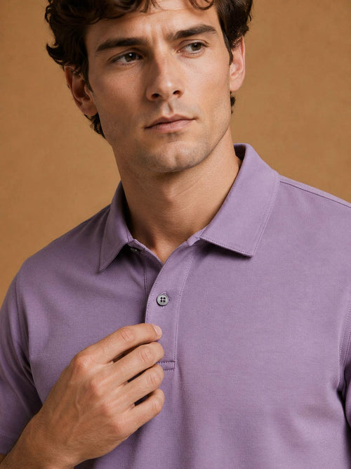 The James poloshirt paars