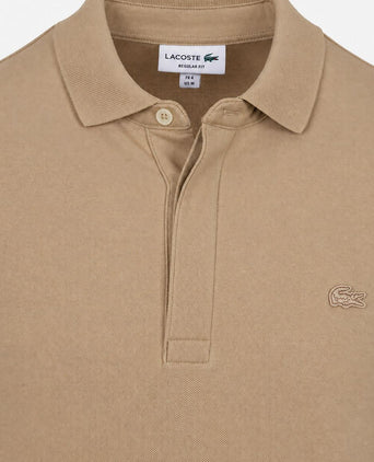 Longsleeve poloshirt piqué beige