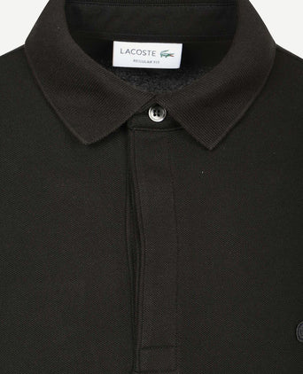 Longsleeve poloshirt piqué zwart