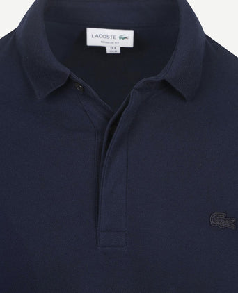 Longsleeve poloshirt piqué donkerblauw