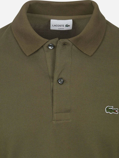 Lacoste poloshirt lange mouwen donkergroen | Slim-fit