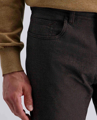 Pierre Cardin broek Lyon tapered print bruin